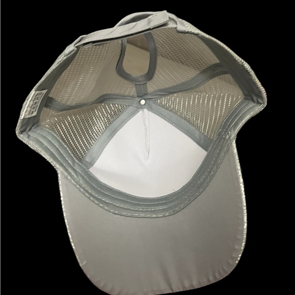 Glitter Ponytail Baseball Cap Silver Mesh High Bun Trucker Hat Adjustable - Picture 13 of 13